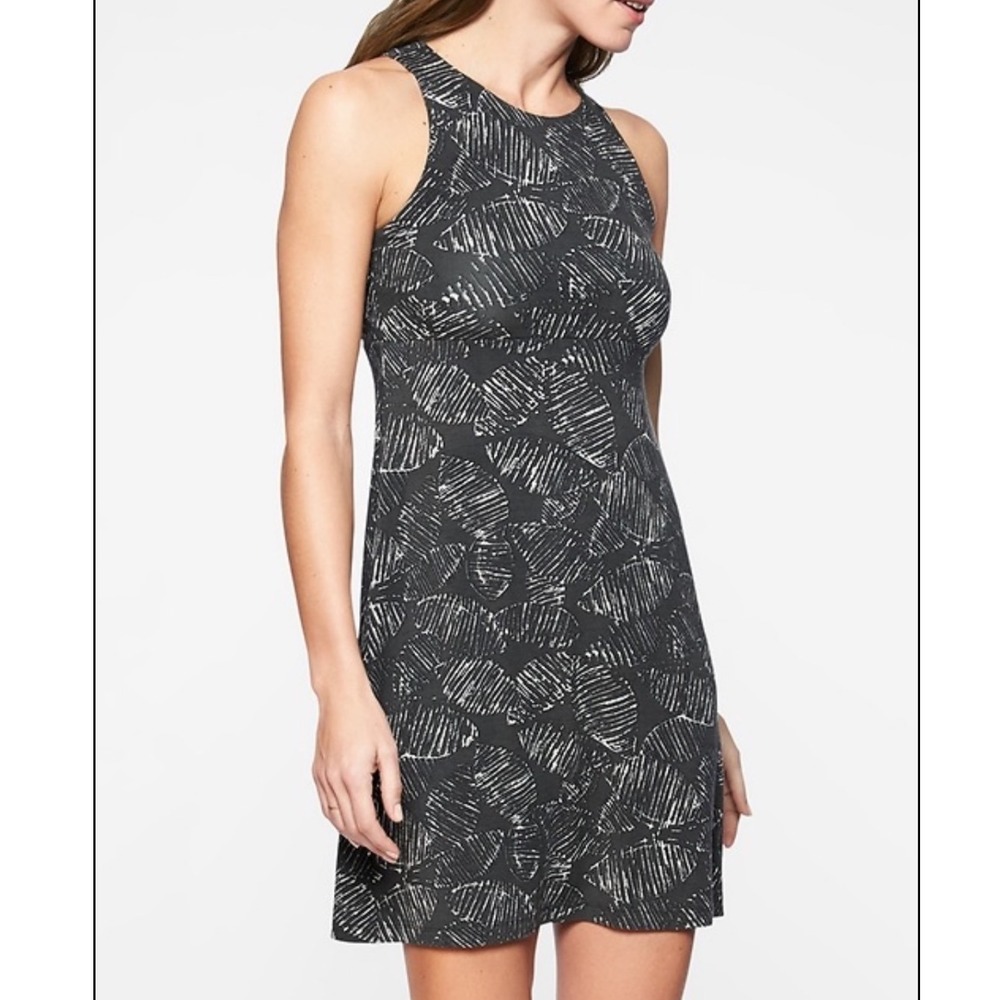 ATHLETA | Woman's Sleeveless Geometric Leaf Santorini Printed High Neck Dress, S